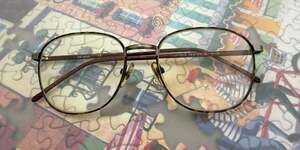 Delmar Vintage Antique Pewter and Tortoise Panto Eyeglass Frames